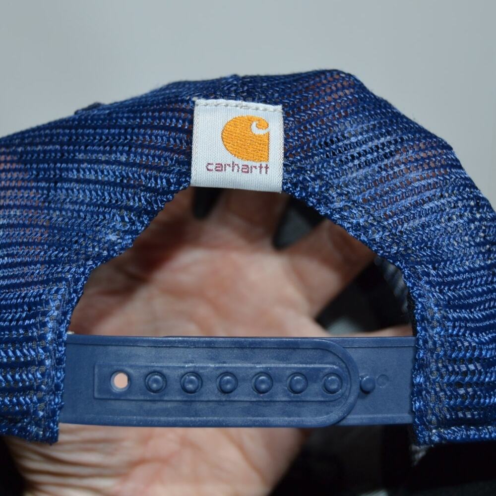 Carhartt High Profile 100% Cotton Dunmore Moisture Wicking Blue Hat - Picture 9 of 9